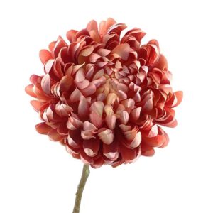 Kunstbloem-Chrysant- oranje/geel- 65cm