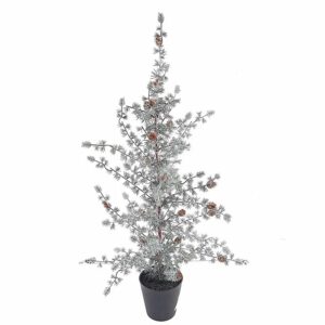 Kunstboom Ming Pine Tree in Pot Groen/Wit 70cm XM660018GRY