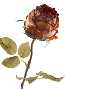 Kunst roos droogbloem bruin - 58 cm