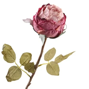 Kunst roos droogbloem roze - 58 cm