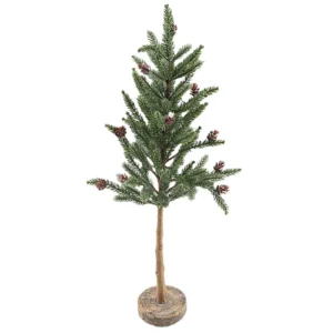 Kunst kerstboom met dennenappels op stam - 65 cm