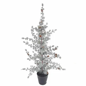 Besneeuwde kunst kerstboom Ming in pot - 83 cm