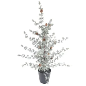 Besneeuwde kunst kerstboom Ming in pot - 67 cm